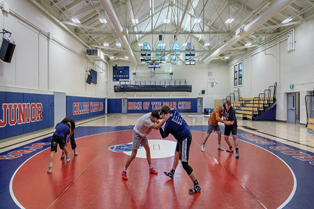 Photo of Tauzer Gym interior. 